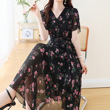 花柄 ワンピース 全2色[品番：JSFW0010568]｜JS FASHION（ジェー
