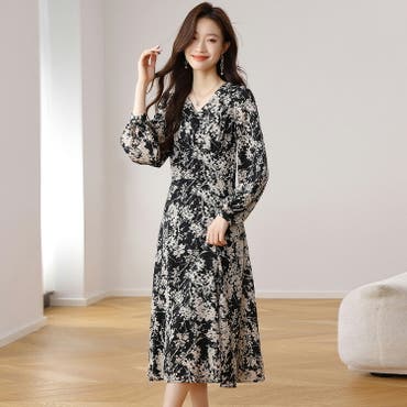 猫柄 ワンピース ネコ柄[品番：JSFW0009783]｜JS FASHION