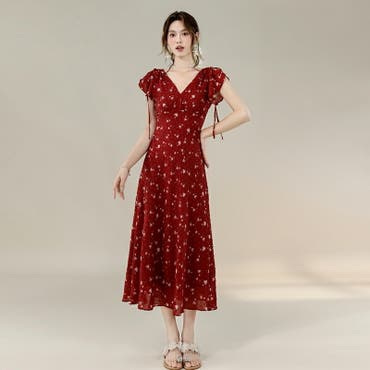 小花柄カシュクールワンピース [E2850] レディース[品番：KO000011034