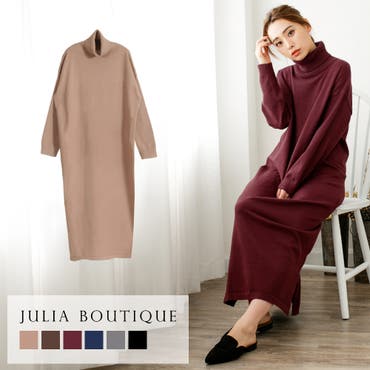 タートルネックロングニットワンピース 品番 Ba Julia Boutique ジュリアブティック のレディースファッション通販 Shoplist ショップリスト