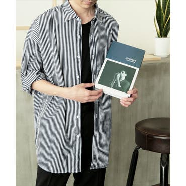 【ts16592】爽やかなストライプ柄がポイントアイテムにぴったり♪ストライプ長袖シャツ 爽やかなストライプ柄がポイントアイテムにぴったり♪ストライプ