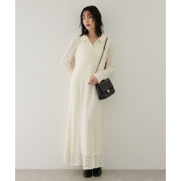 ゼロハチマブ 08mab 大人リネンワイドシャツロングワンピース【F