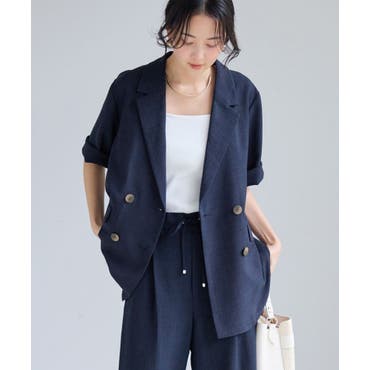 花ネコ刺繍入り半袖ジャケット[品番：SRSW0002472]｜ScoLar（スカラー