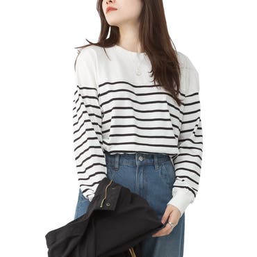パワーショルダーカット長袖トップス 韓国ファッション 夏服