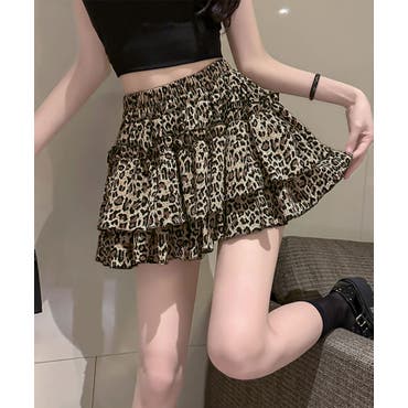 WEB限定】ゴブランレオパード柄ミニスカート[品番：PLMW0015210]｜Re