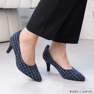 スクエアトゥパンプスパンプス スクエアトゥ チェック柄[品番