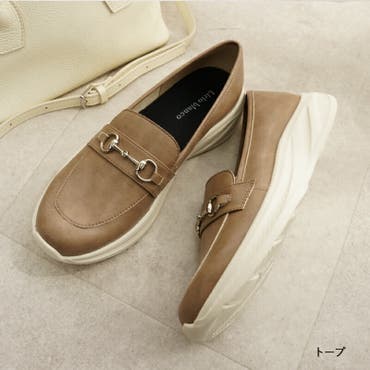 ノアールレーベル サイドカットフリンジローファー ライトベージュ L ノアールレーベル サイドカットフリンジローファー ライトベージュ L