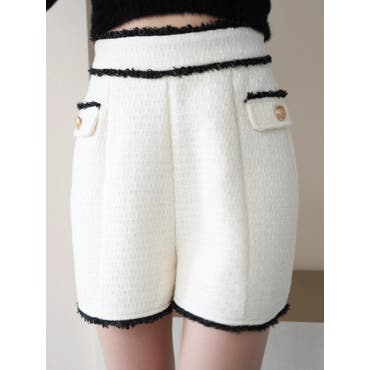 フリンジデニムショートパンツ[品番：MKSW0038229]｜jouetie
