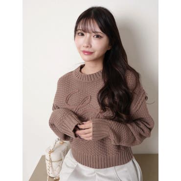 Wレースアップショートニット[品番：IGAW0002796]｜axes femme