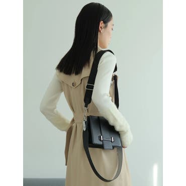 2wayキャンバス×フェイクレザー切替クラッチバッグ[品番