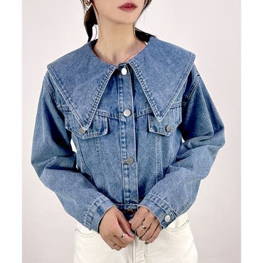 デニムジャケット オフショルダー ショート丈 長袖 セクシー系