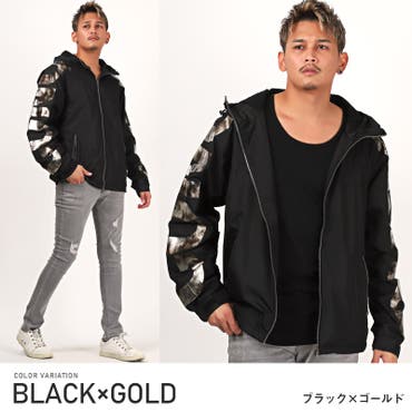 エコファー配色ビッグシルエットパーカーブルゾン[品番