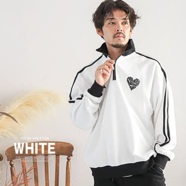 ハーフジップ 裏起毛 サイドライン[品番：OE000008340]｜Rocky
