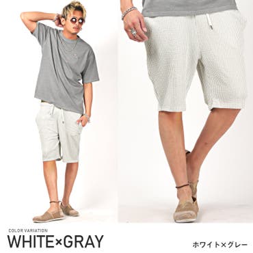 ショートパンツ メンズ シアサッカー[品番：LU000010952