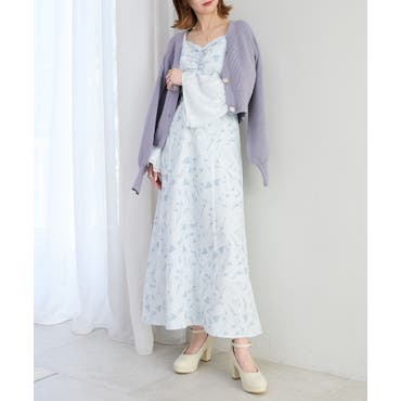 シフォン ワンピース 花柄 おしゃれ 透け感 春 夏 花柄ワンピ シフォン 透け感[品番：JSFW0013479]｜JS FASHION