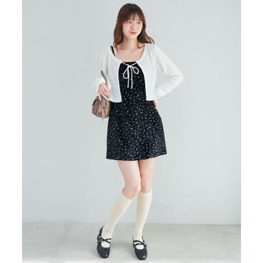 フィント F i.n.t ドット柄オフショルワンピース （IVORY×BK
