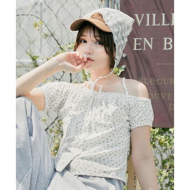 フラワーレース オフショル トップス[品番：JP000001333]｜LOVERS