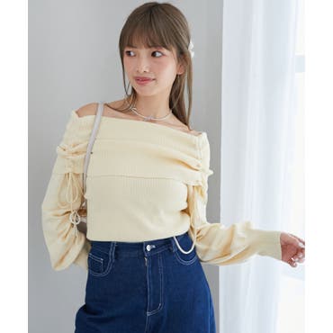 ililil地雷ちゃんのあざとレースアップ2wayオフショルトップス