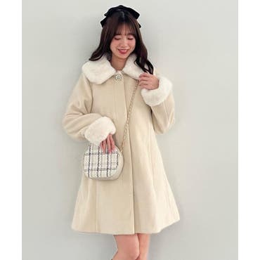 袖ライン入りボアフリースフード付きジャケット[品番：SHNW0012015