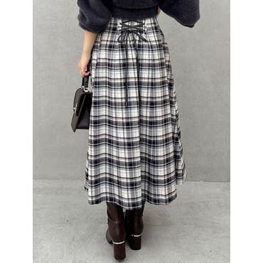 シワ加工チェック柄スカート[品番：IGAW0006350]｜axes femme