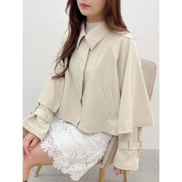 裾レースショートコート | レディース服・レディース