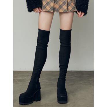 スクエアフィットロングブーツ[品番：MKSW0059449]｜EMODA