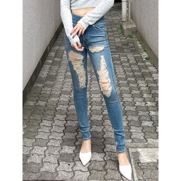 M/Wサイドフリンジデニムスキニーパンツ[品番：MKSW0041806