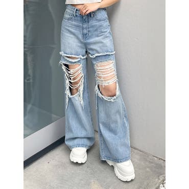 n'OrLABELドット柄サルエルデニムパンツ[品番：MITW0014290