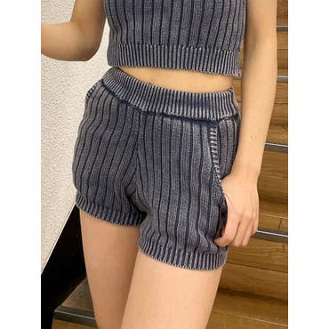 カジュアルなドローコード付きスポーツニットショートパンツ