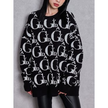 GYDA トップス GYDA SLANT PATTERNニットトップス[品番：MKSW0068846]｜GYDA
