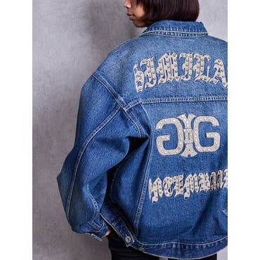 カニ刺繍ショートデニムジャケット[品番：PNYW0003060]｜PUNYUS