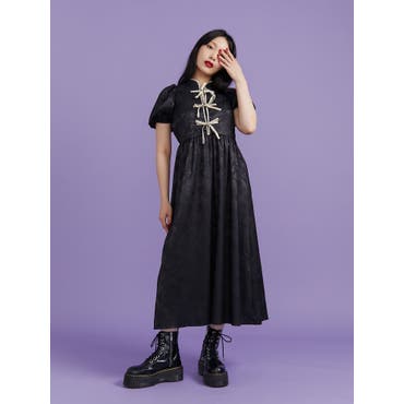 オカザキさんの喪服ワンピース(ハート柄)[品番：MKSW0030712]｜merry