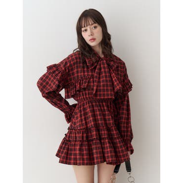 WC】タータンチェックフリルワンピース[品番：WG010035079]｜WEGO