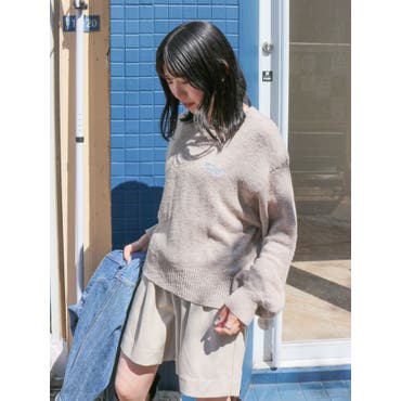 Vネックファーニット【韓国ファッション】[品番：ZJ000023093