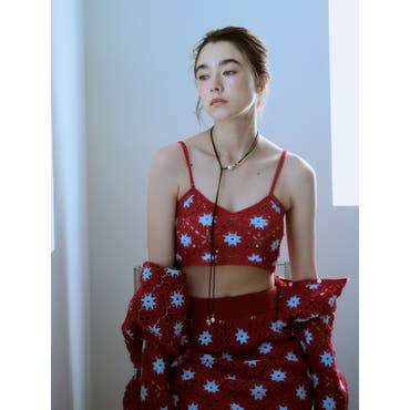 値下げ！スカーラ♡新品未開封 パッド付き花柄キャミソールM SUMGIRL花柄キャミソール 韓国 韓国ファッション[品番