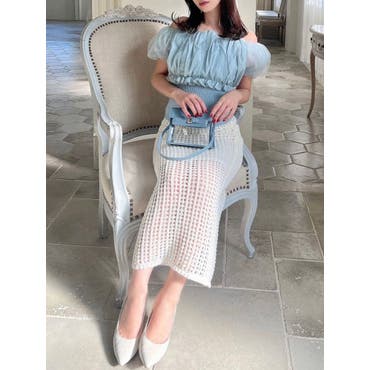 IENA】chere シアーカットジャガードバッススカート[品番