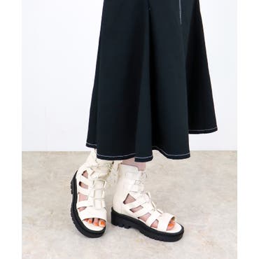 超軽量厚底 スタイルアップソール ベルクロ スポーツサンダル 7474