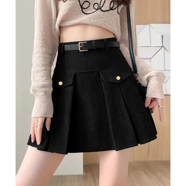 春夏新作】ダブルリボンプリーツミニスカート[品番：SHNW0012129