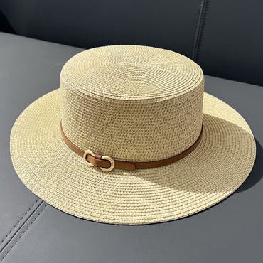 新品未使用♡ジョリーミニョン　リボン付き　黒とベージュの麦わら帽子　タグ付き♡ 帽子 レディース 麦わら帽子 リボン 日除け おしゃれ 韓国