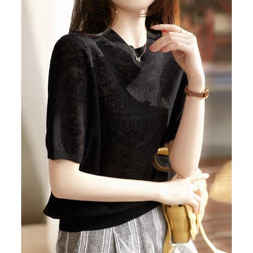 花柄カットワークレースブラウス[品番：ABIW0009588]｜ABITOKYO