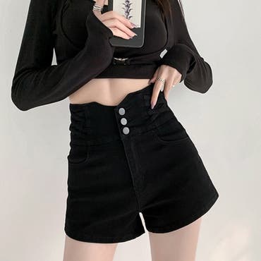 2色 ツーピース 長袖トレーナー 短パン ハイウエスト 韓国 ラフ miniministore ショートパンツ ハイウエスト短パン 韓国