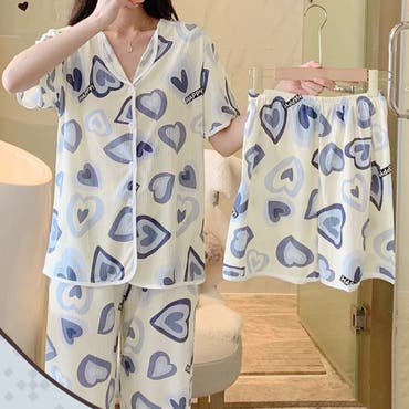 ルームウェア シナモン牛柄 ショートパンツセット[品番