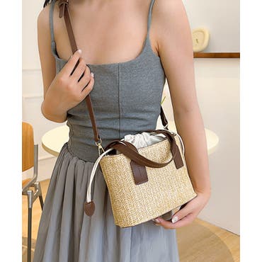 [韓国発]夏のお出かけに♡ラタン ミニクロスバッグ (2色) Cross charm official store | 2way バッグ ショルダーバッグ