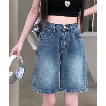 美品♡ グッチ デニム ショートパンツ チェリー 刺繍 25 ハイウエスト デニムショートパンツ ハイウエスト美脚夏[品番：AGCW0006724
