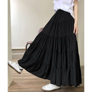 ランダムティアードスカート 贅沢なボリューム感が可愛い ボトムス