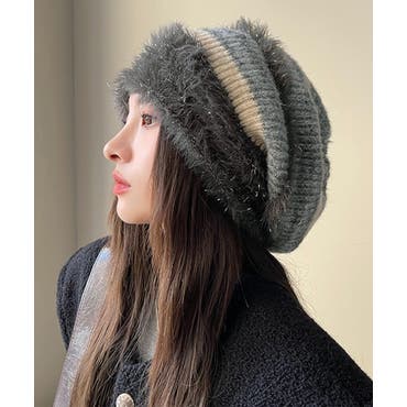 ニットキャップ ニット帽 ファー[品番：XV000020106]｜STYLEBLOCK