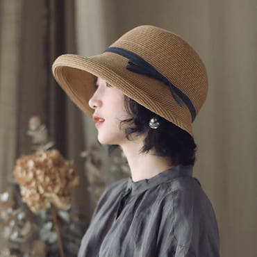 麦わら帽子 麦わら帽子 カンカン帽 ハット[品番：ZCTW0000617]｜帽子屋Zaction