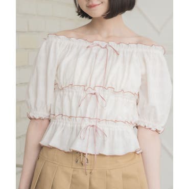 花柄オフショルトップス オフショルダー 小花柄[品番
