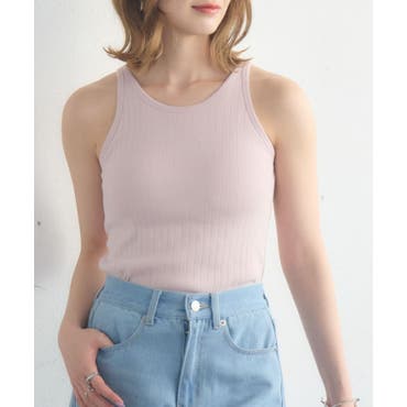 タンクトップ カップ付き ワンカラー[品番：DY000025391]｜Dazzy