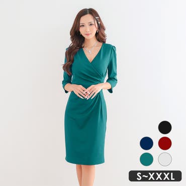 エレガンスサテンドレス オープンショルダー 肩紐[品番